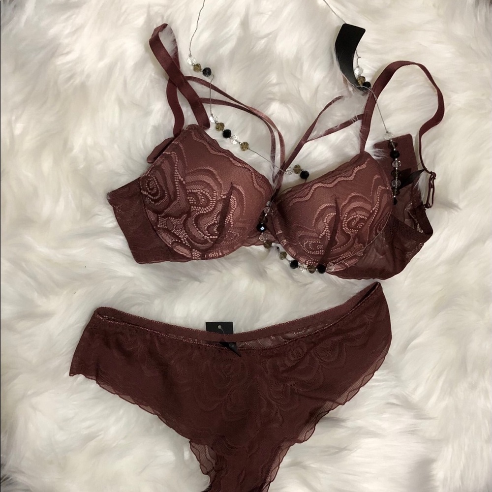 Mesh bra and panty set